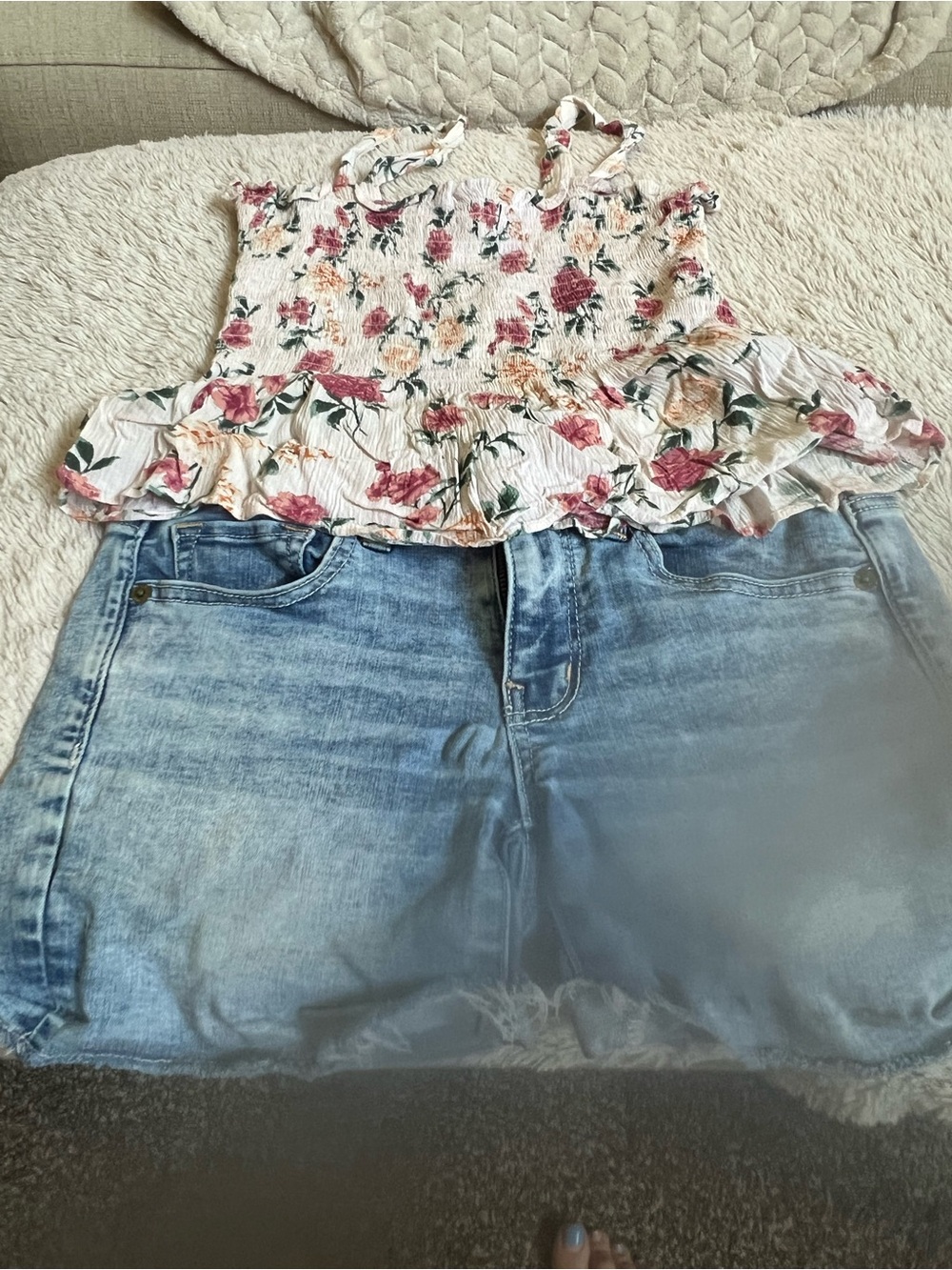 American Eagle Outfitters Light Blue Super Stretch Jean Shorts